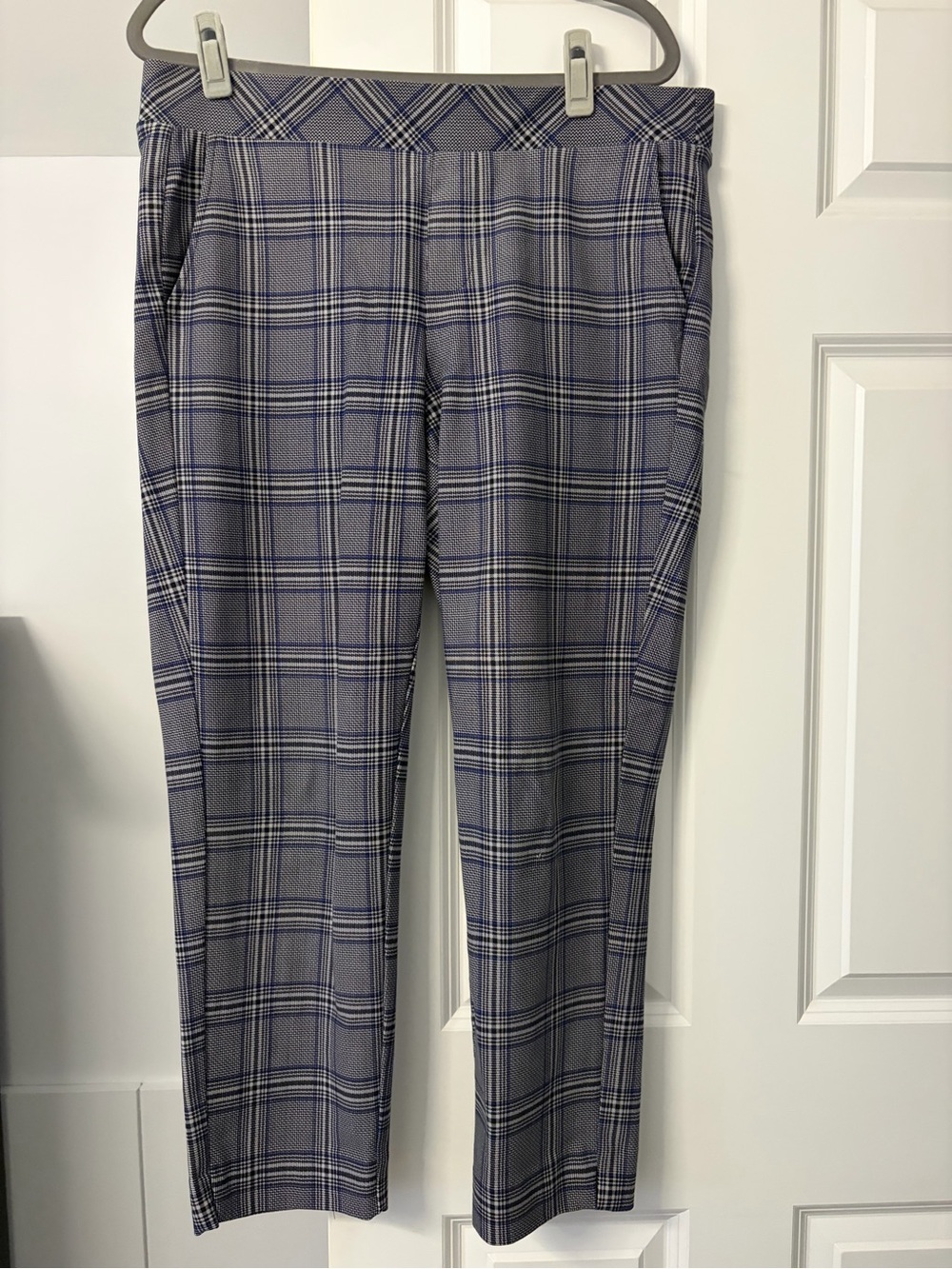torrid Gray Plaid Ankle Pants with Navy Windowpane Detail